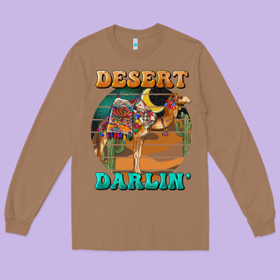 Desert Darling Camel Long Sleeve Tee Designed By Barkaloodesign