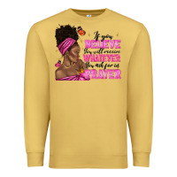 Antique Gold afro woman bun and religion faith prayer Premium Sweatshirt - texasbilliewilder