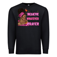 Black afro woman bun and religion faith prayer Premium Sweatshirt - texasbilliewilder