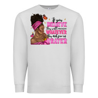 Dove Grey afro woman bun and religion faith prayer Premium Sweatshirt - texasbilliewilder