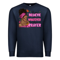 Navy afro woman bun and religion faith prayer Premium Sweatshirt - texasbilliewilder