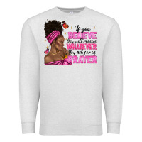 Oatmeal Heather afro woman bun and religion faith prayer Premium Sweatshirt - texasbilliewilder