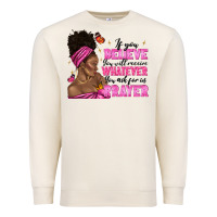 Sandshell afro woman bun and religion faith prayer Premium Sweatshirt - texasbilliewilder