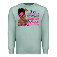 Seafoam afro woman bun and religion faith prayer Premium Sweatshirt - texasbilliewilder
