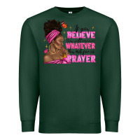 Sports Green afro woman bun and religion faith prayer Premium Sweatshirt - texasbilliewilder