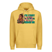Antique Gold i am street so look both ways before you cross me Premium Hoodie - AdoDesignShop