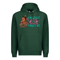Sports Green i am street so look both ways before you cross me Premium Hoodie - AdoDesignShop