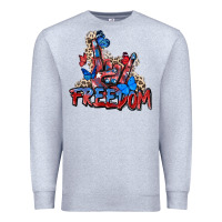 Heather Grey freedom rock hand Premium Sweatshirt - Zillion Design Studio