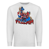 Oatmeal Heather freedom rock hand Premium Sweatshirt - Zillion Design Studio