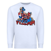 White freedom rock hand Premium Sweatshirt - Zillion Design Studio