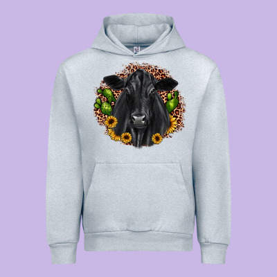 Black Angus Cactus Sunflower Urban Hoodie Designed By Jahusdesignshop