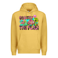 Antique Gold go with the flow Premium Hoodie - AdoDesignShop
