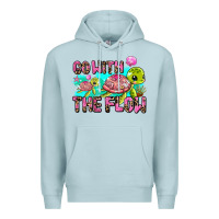 Blue Mist go with the flow Premium Hoodie - AdoDesignShop