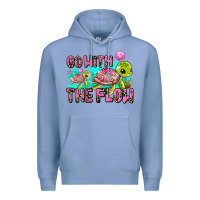 Colony Blue go with the flow Premium Hoodie - AdoDesignShop