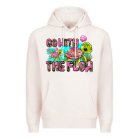 Pale Pink go with the flow Premium Hoodie - AdoDesignShop