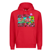 Red go with the flow Premium Hoodie - AdoDesignShop