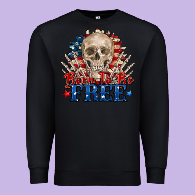 Born To Be Free Skeleton Premium Sweatshirt Designed By Zillion Design Studio