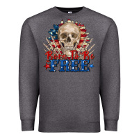 Charcoal Heather born to be free skeleton Premium Sweatshirt - Zillion Design Studio