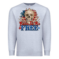 Heather Grey born to be free skeleton Premium Sweatshirt - Zillion Design Studio