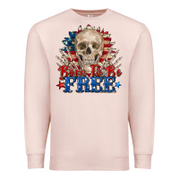 Pale Pink born to be free skeleton Premium Sweatshirt - Zillion Design Studio