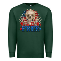 Sports Green born to be free skeleton Premium Sweatshirt - Zillion Design Studio