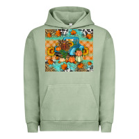 Pigment Oil Green Thanksgiving Truck With Turkey Urban Hoodie - Artiststas