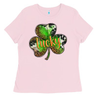 Bubblegum Pink st. patricks day lucky shamrock Ladies Tee - BarkalooDesign