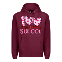 Burgundy 100 days of loving school Premium Hoodie - Artiststas