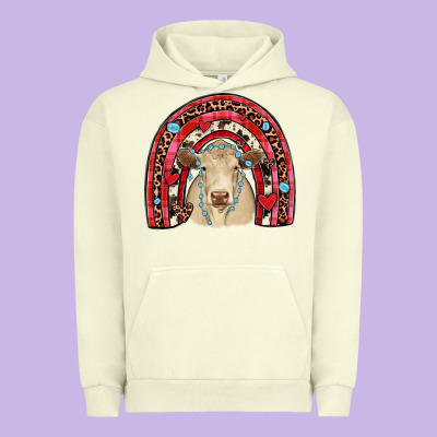 Valentines Charolais  Rainbow Urban Hoodie Designed By Jahusdesignshop