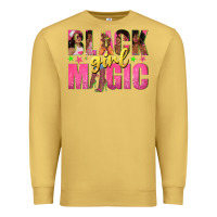 Antique Gold black girl magic with afro black women Premium Sweatshirt - texasbilliewilder