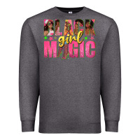 Charcoal Heather black girl magic with afro black women Premium Sweatshirt - texasbilliewilder