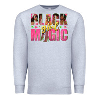 Heather Grey black girl magic with afro black women Premium Sweatshirt - texasbilliewilder