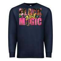 Navy black girl magic with afro black women Premium Sweatshirt - texasbilliewilder