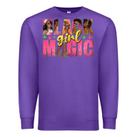Purple black girl magic with afro black women Premium Sweatshirt - texasbilliewilder