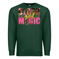Sports Green black girl magic with afro black women Premium Sweatshirt - texasbilliewilder
