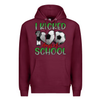 Burgundy i kicked 100 days of school Premium Hoodie - Artiststas