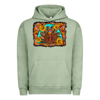 Pigment Oil Green Thanksgiving Turkey Urban Hoodie - Artiststas