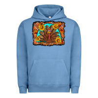 Pigment Pebble Blue Thanksgiving Turkey Urban Hoodie - Artiststas