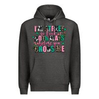 Charcoal Heather floral i am street so look both ways before you cr Premium Hoodie - AdoDesignShop