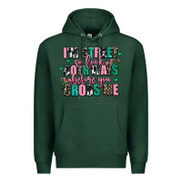 Sports Green floral i am street so look both ways before you cr Premium Hoodie - AdoDesignShop