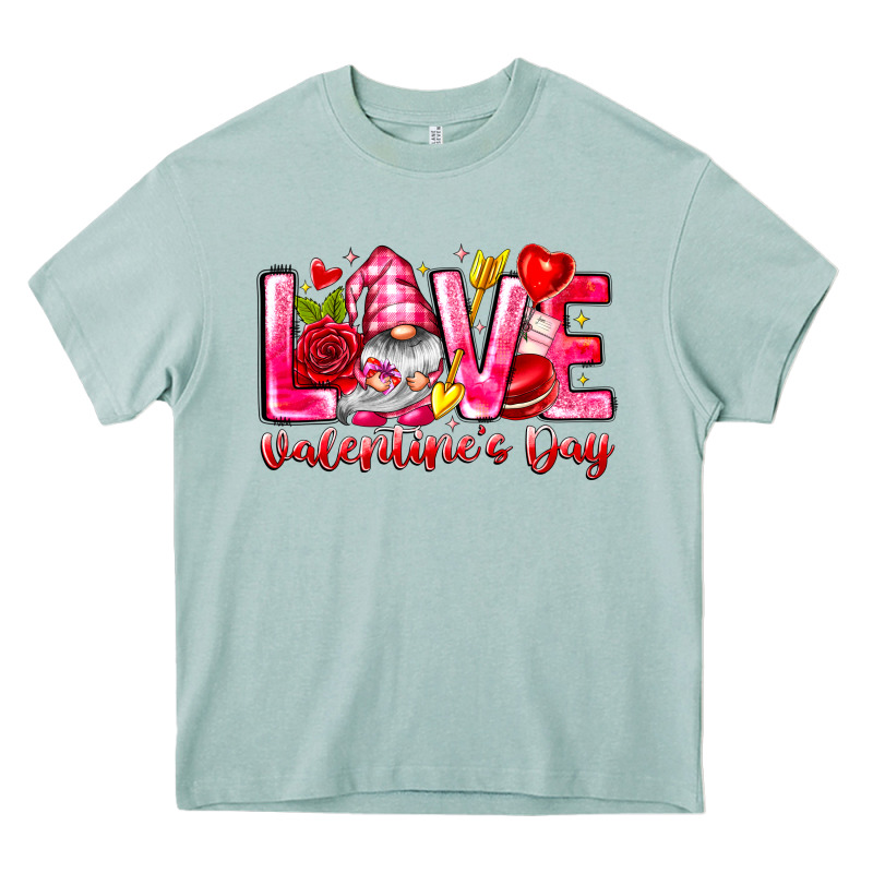 Love Valentines Day Gnome Heavy Core Tee by CowhideDigitalArt | Teevron