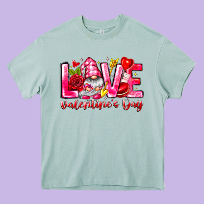 Love Valentines Day Gnome Heavy Core Tee Designed By Cowhidedigitalart