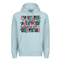 Blue Mist floral i am street so look both ways before you cr Premium Hoodie - AdoDesignShop