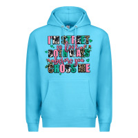 Ocean Blue floral i am street so look both ways before you cr Premium Hoodie - AdoDesignShop