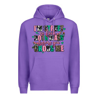 Purple floral i am street so look both ways before you cr Premium Hoodie - AdoDesignShop