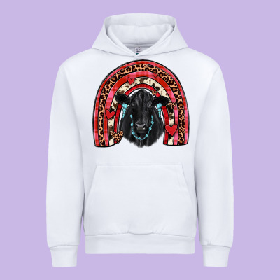 Valentines Black Angus  Rainbow Urban Hoodie Designed By Jahusdesignshop