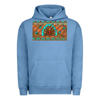 Pigment Pebble Blue Thanksgiving Turkey Urban Hoodie - Artiststas