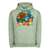Pigment Oil Green Thanksgiving turkey truck Urban Hoodie - Artiststas