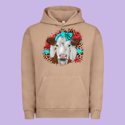 Ribbon Simmental Leopard Urban Hoodie Designed By Jahusdesignshop