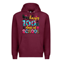 Burgundy happy 100th days of school cat Premium Hoodie - Artiststas